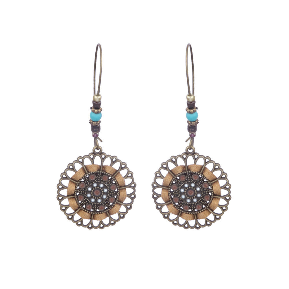 Wholesale Bohemian Rice Pearl Shell Long Tassel Earrings